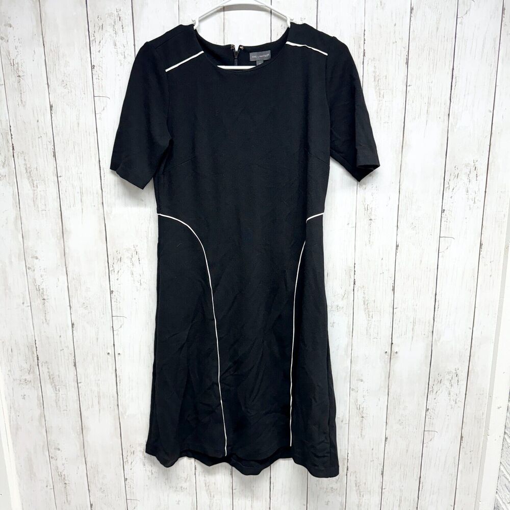 The Limited Dress‎ Women Size XS Short Sleeve Mini Cotton Black Layered Thick
